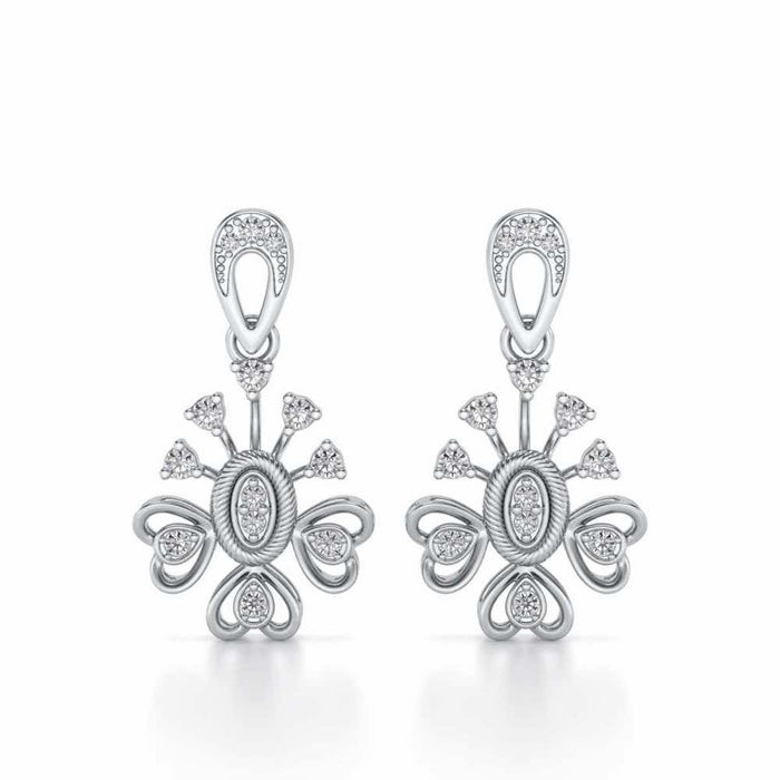 Evolve Silver Drops Earrings - White Gold - Image 1