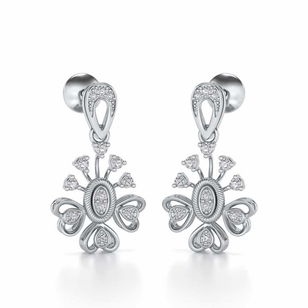 Evolve Silver Drops Earrings - White Gold - Image 2