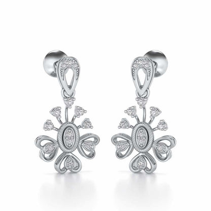 Evolve Silver Drops Earrings - White Gold - Image 2