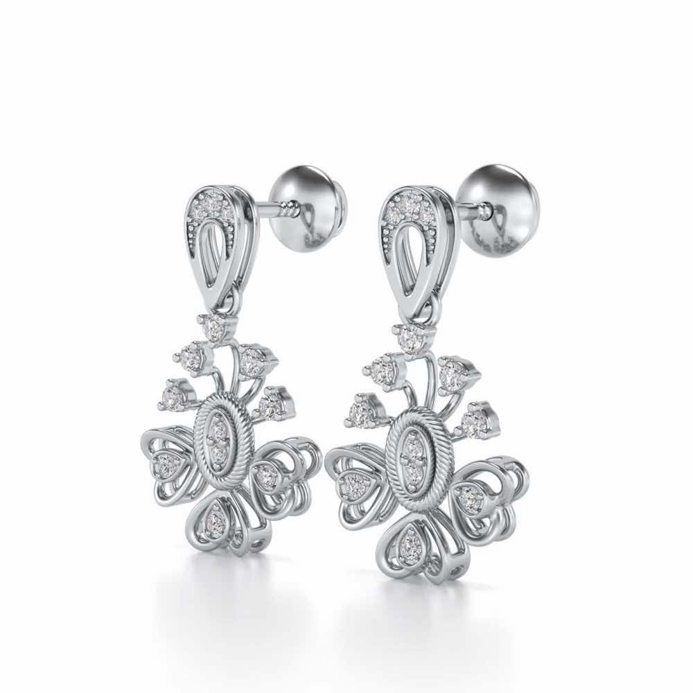 Evolve Silver Drops Earrings - White Gold - Image 3