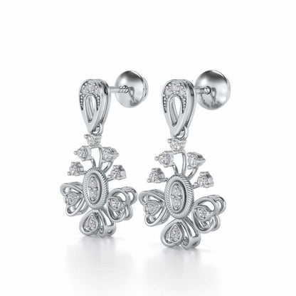 Evolve Silver Drops Earrings - White Gold - Image 3