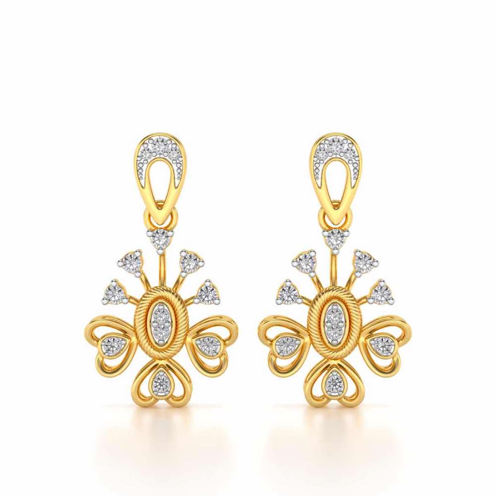 Evolve Silver Drops Earrings - Yellow Gold - Image 1