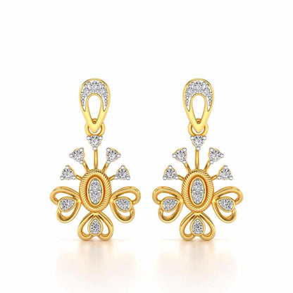 Evolve Silver Drops Earrings - Yellow Gold - Image 1