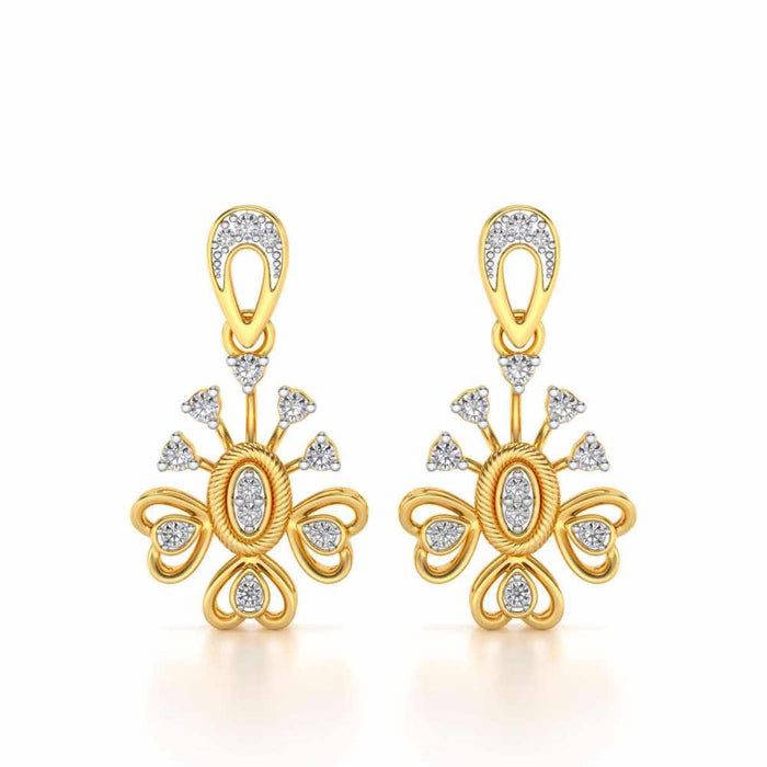 Evolve Silver Drops Earrings - Yellow Gold - Image 1