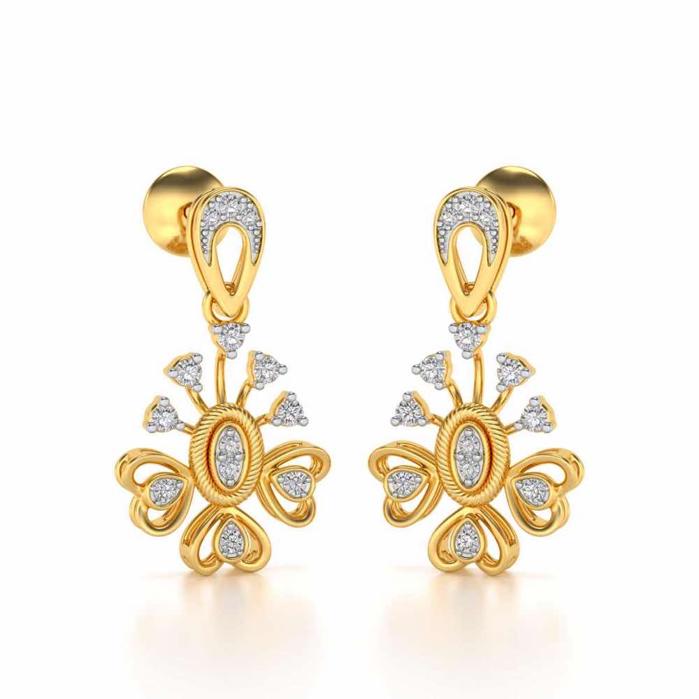 Evolve Silver Drops Earrings - Yellow Gold - Image 2