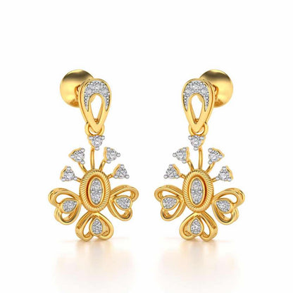 Evolve Silver Drops Earrings - Yellow Gold - Image 2