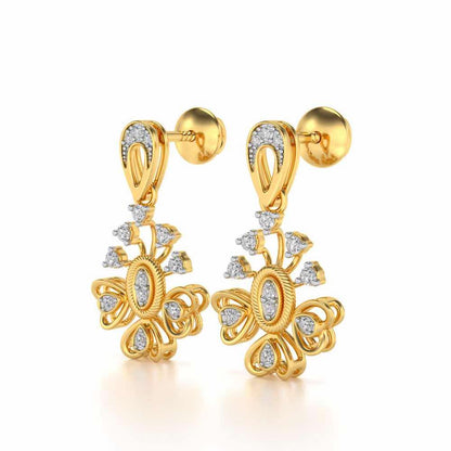 Evolve Silver Drops Earrings - Yellow Gold - Image 3