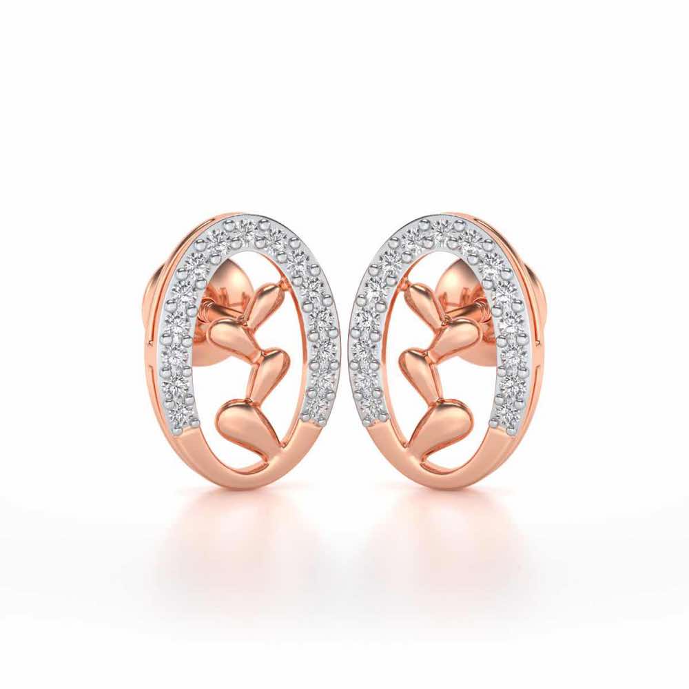 Evolve Silver Studs - Rose Gold - Image 1