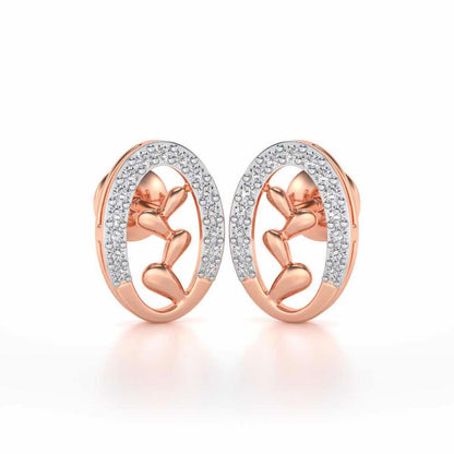 Evolve Silver Studs - Rose Gold - Image 1