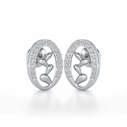 Evolve Silver Studs - White Gold - Image 1