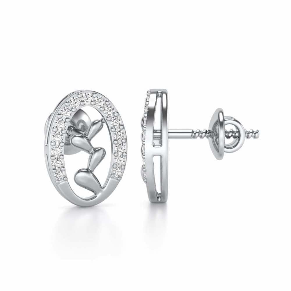 Evolve Silver Studs - White Gold - Image 4