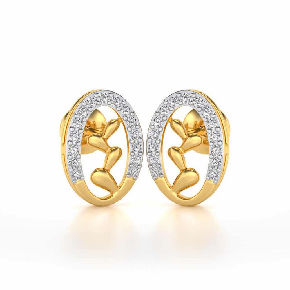 Evolve Silver Studs - Yellow Gold - Image 1
