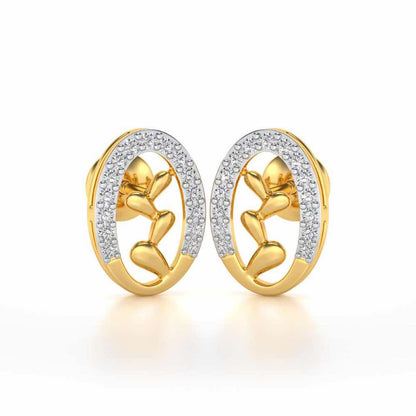 Evolve Silver Studs - Yellow Gold - Image 1