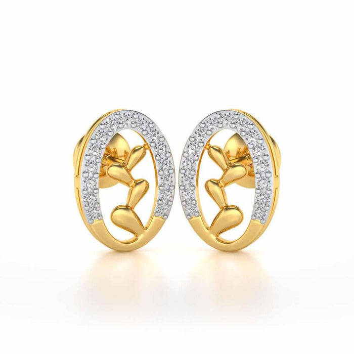 Evolve Silver Studs - Yellow Gold - Image 1