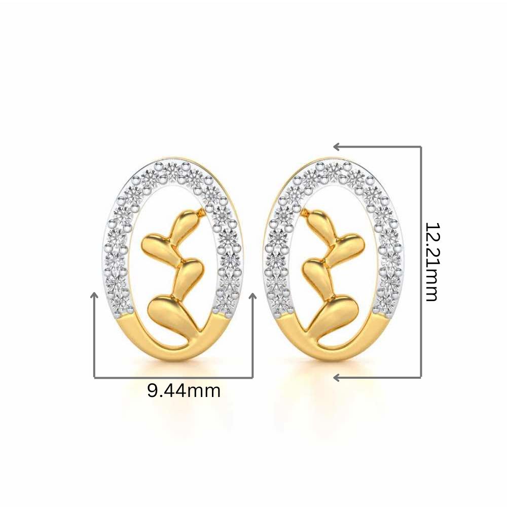 Evolve Silver Studs - Yellow Gold - Image 2