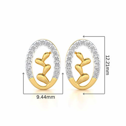 Evolve Silver Studs - Yellow Gold - Image 2