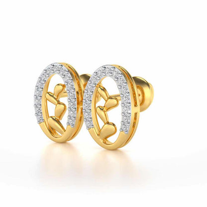 Evolve Silver Studs - Yellow Gold - Image 3