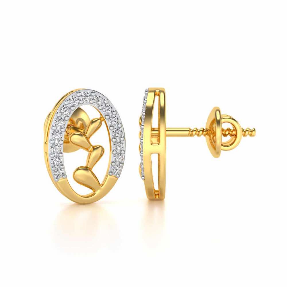 Evolve Silver Studs - Yellow Gold - Image 4