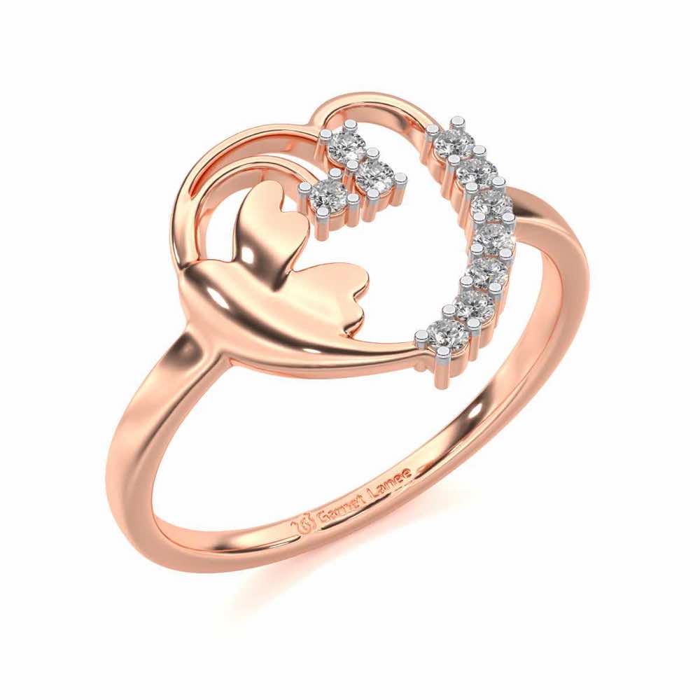 Exapnsive Heart Silver Ring - Rose Gold - Image 1