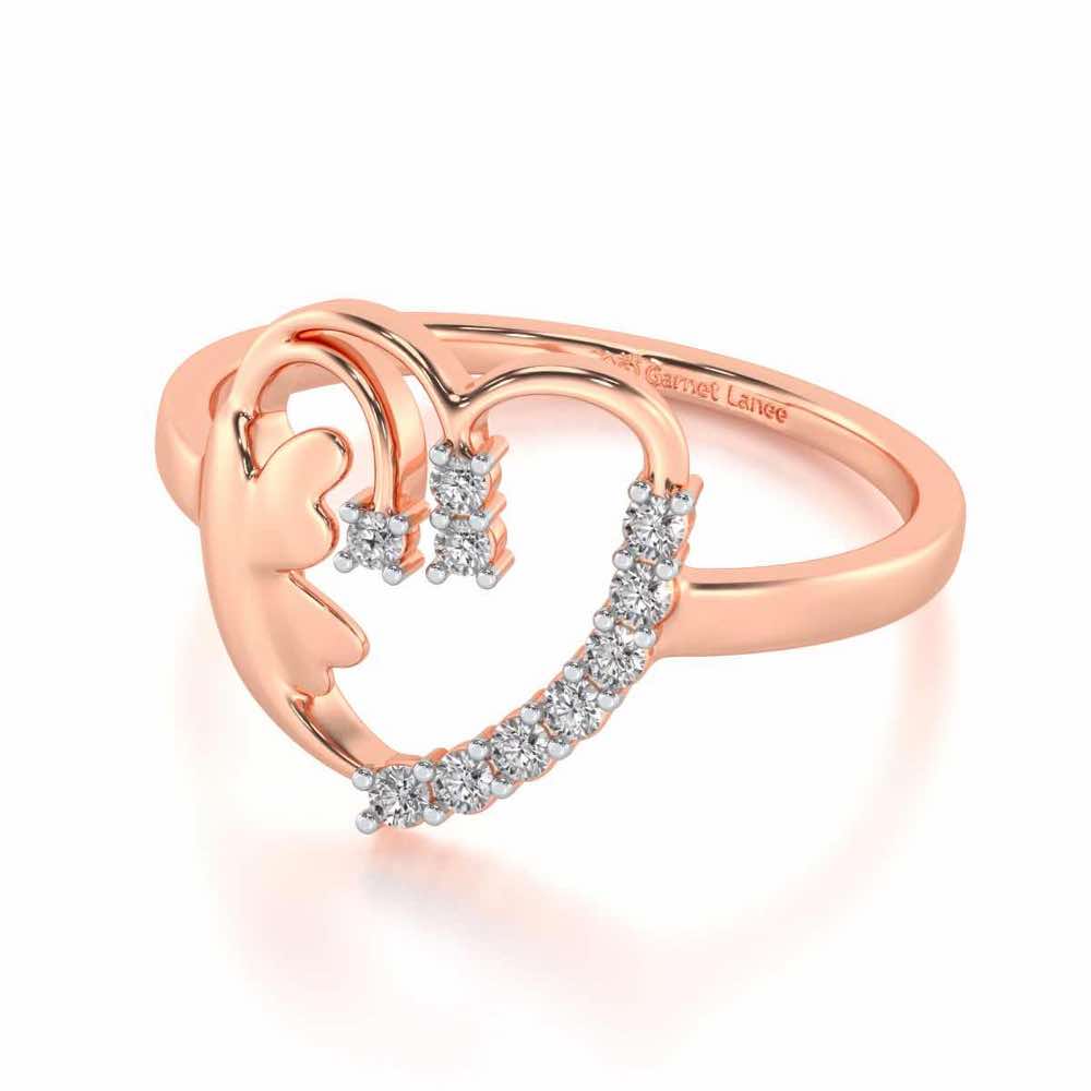 Exapnsive Heart Silver Ring - Rose Gold - Image 2