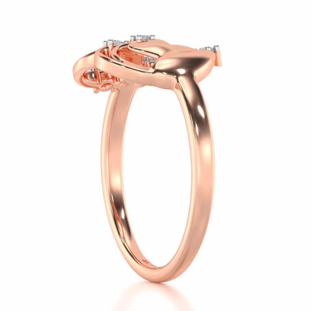 Exapnsive Heart Silver Ring - Rose Gold - Image 3