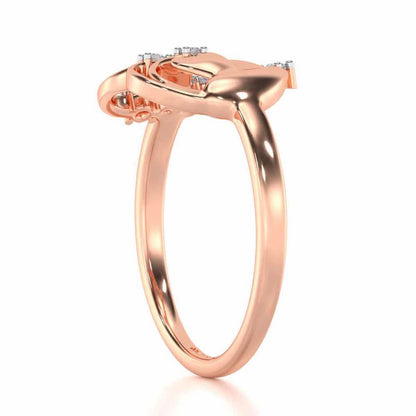 Exapnsive Heart Silver Ring - Rose Gold - Image 3