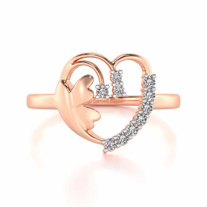 Exapnsive Heart Silver Ring - Rose Gold - Image 4