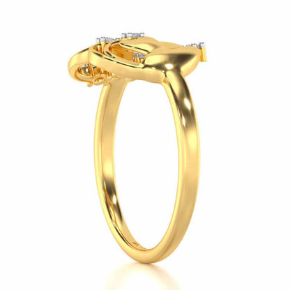 Exapnsive Heart Silver Ring - Yellow Gold - Image 3