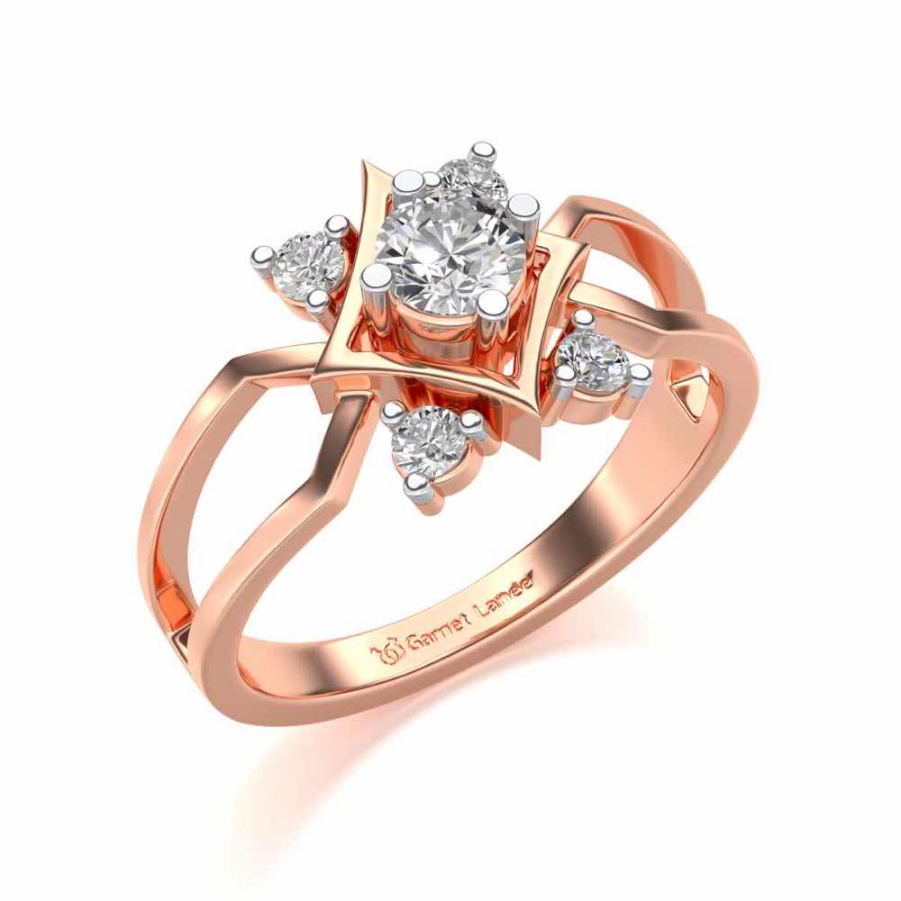 Excellency Solitaire Silver Ring - Rose Gold - Image 1