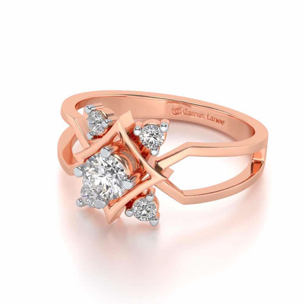 Excellency Solitaire Silver Ring - Rose Gold - Image 2
