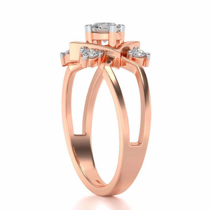 Excellency Solitaire Silver Ring - Rose Gold - Image 3