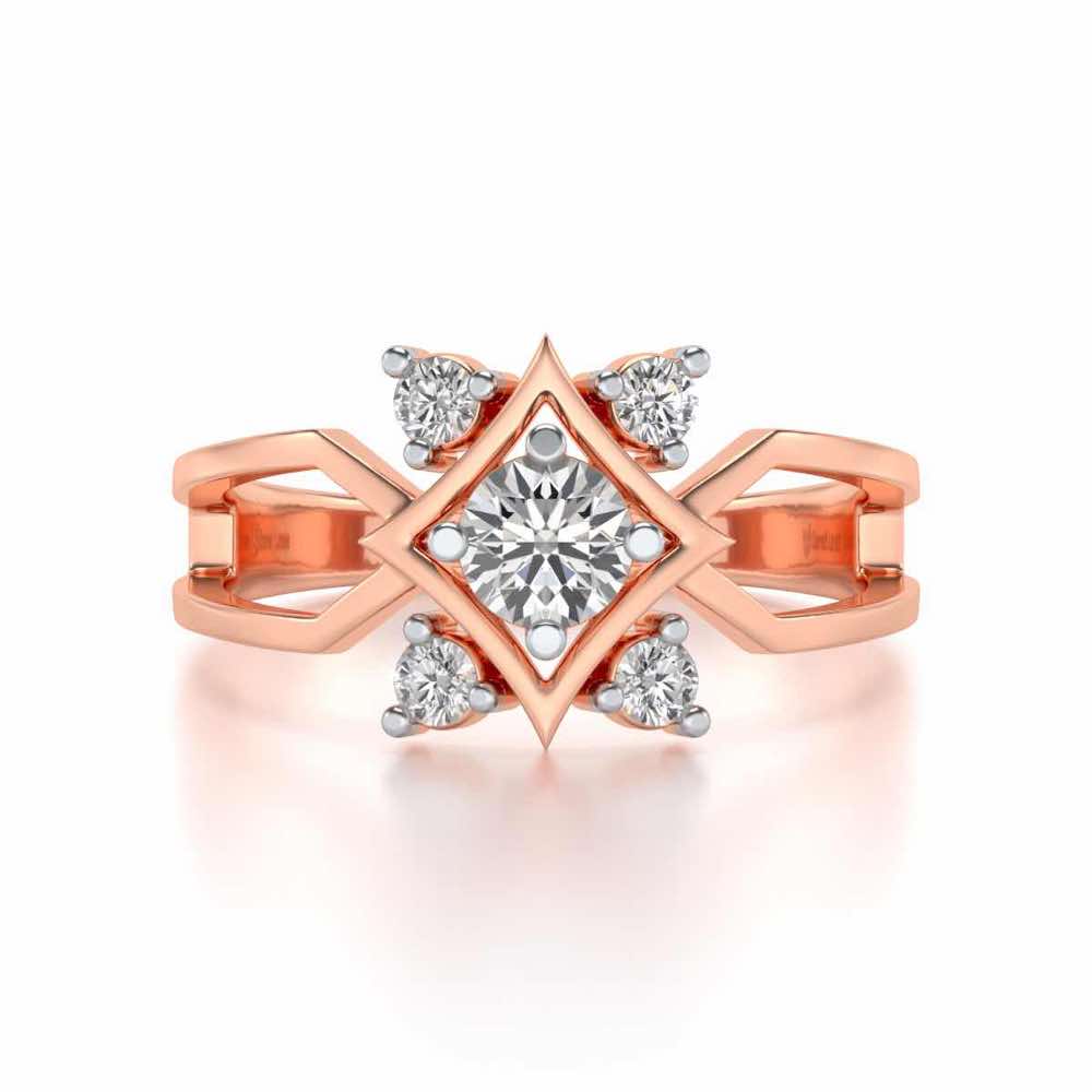 Excellency Solitaire Silver Ring - Rose Gold - Image 4