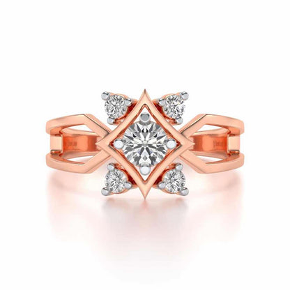 Excellency Solitaire Silver Ring - Rose Gold - Image 4