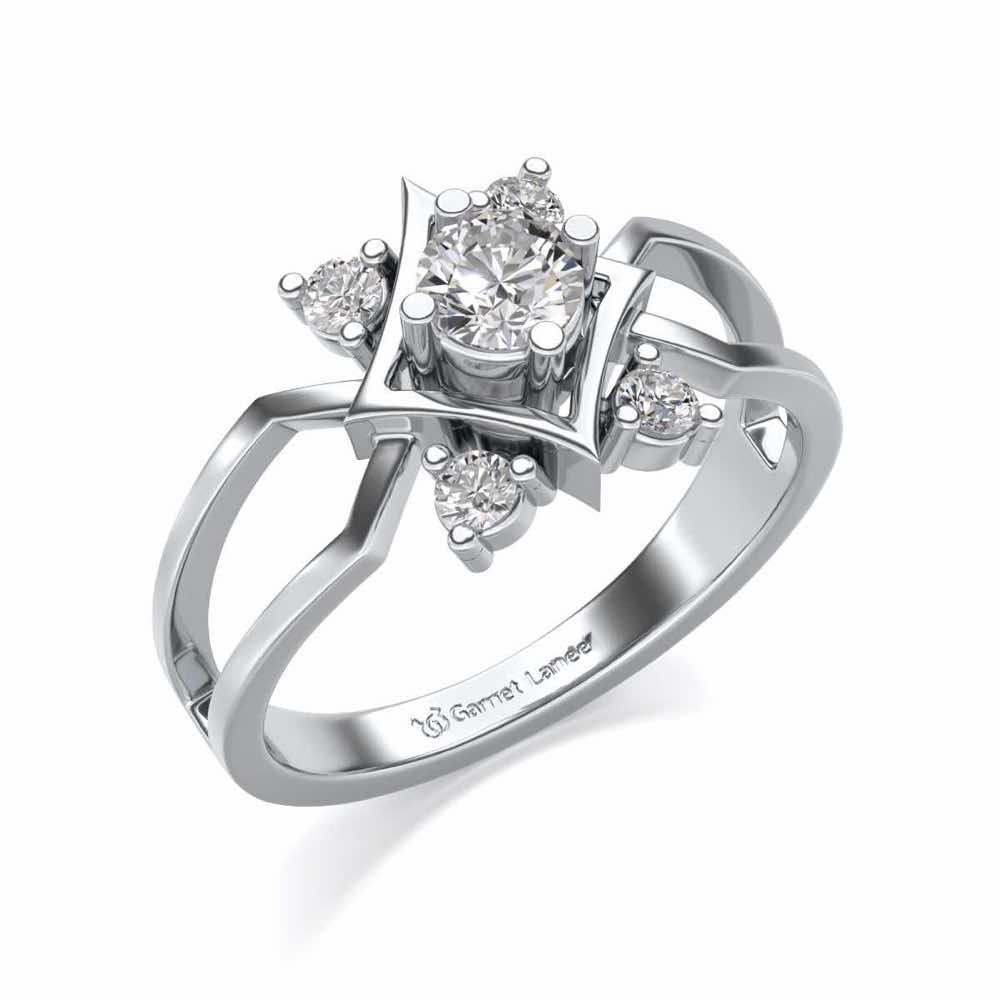 Excellency Solitaire Silver Ring - White Gold - Image 1