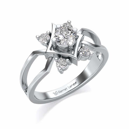 Excellency Solitaire Silver Ring - White Gold - Image 1