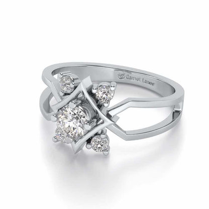 Excellency Solitaire Silver Ring - White Gold - Image 2