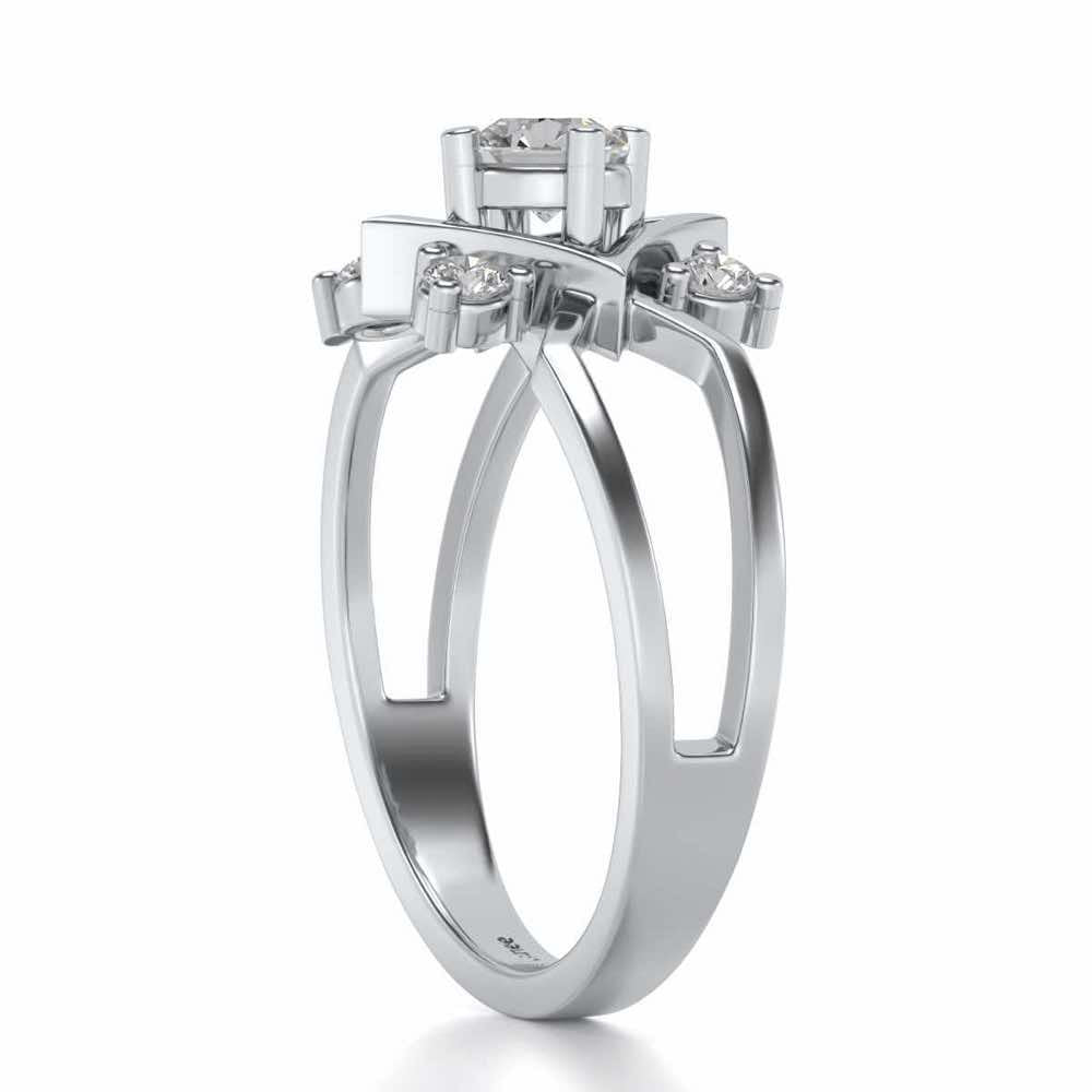 Excellency Solitaire Silver Ring - White Gold - Image 3