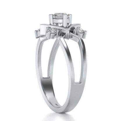 Excellency Solitaire Silver Ring - White Gold - Image 3