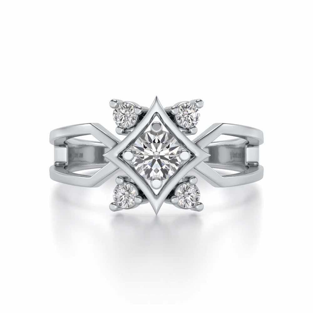 Excellency Solitaire Silver Ring - White Gold - Image 4