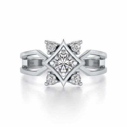 Excellency Solitaire Silver Ring - White Gold - Image 4