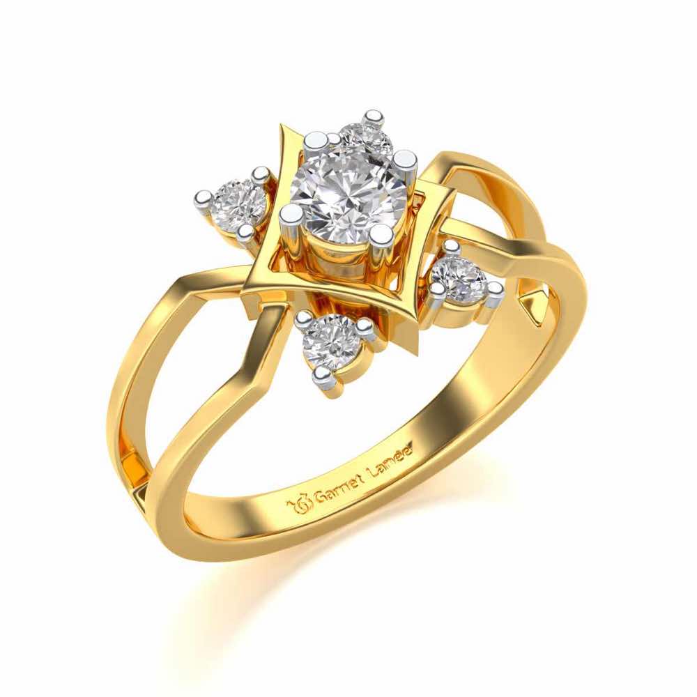 Excellency Solitaire Silver Ring - Yellow Gold - Image 1