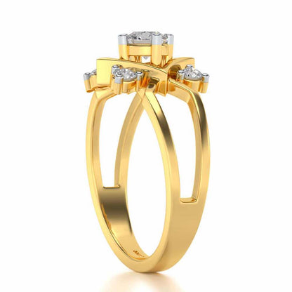 Excellency Solitaire Silver Ring - Yellow Gold - Image 3