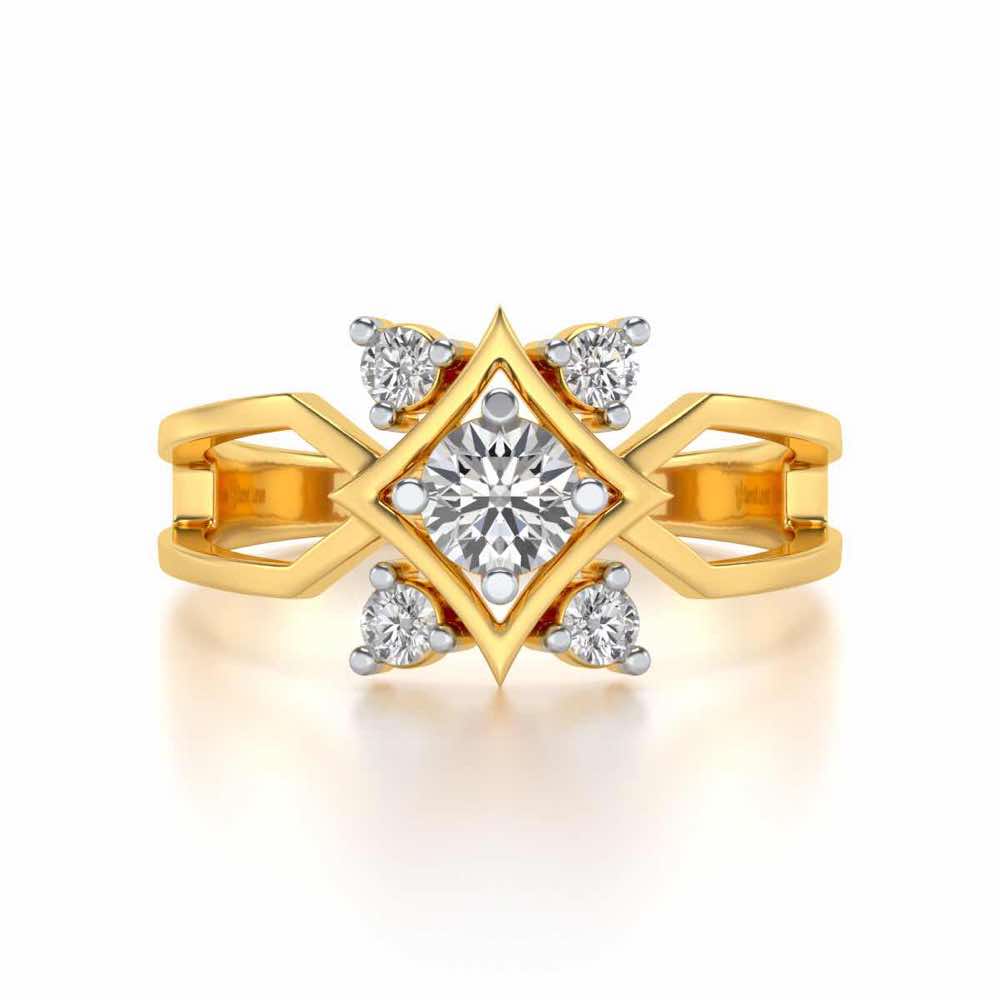 Excellency Solitaire Silver Ring - Yellow Gold - Image 4