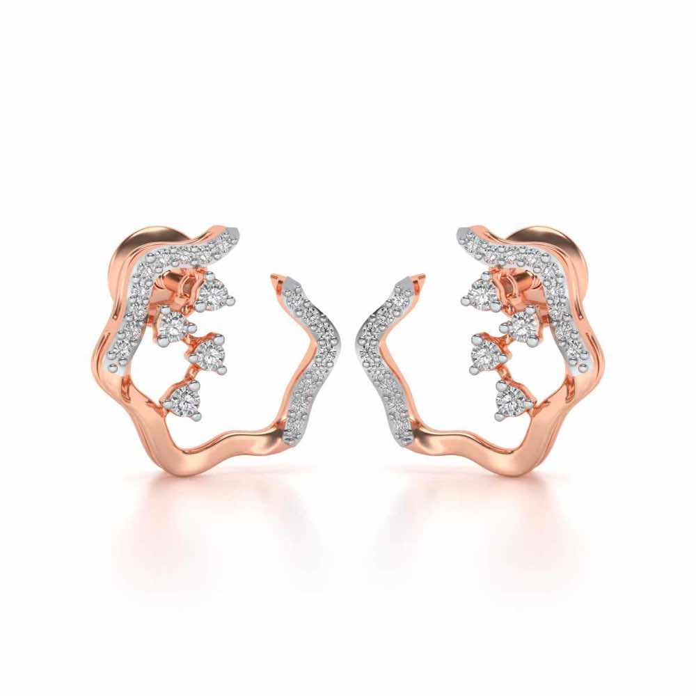 Excentrique Silver Studs - Rose Gold - Image 1