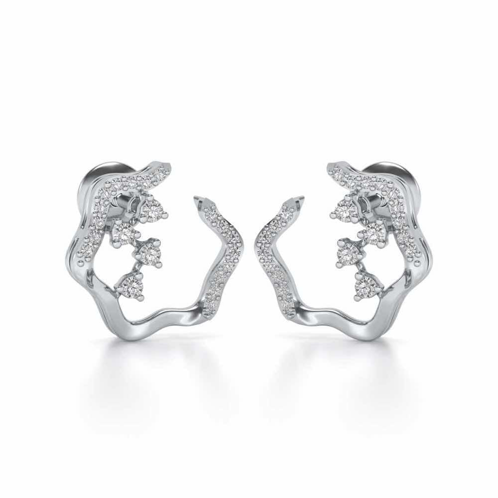 Excentrique Silver Studs - White Gold - Image 1
