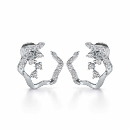 Excentrique Silver Studs - White Gold - Image 1