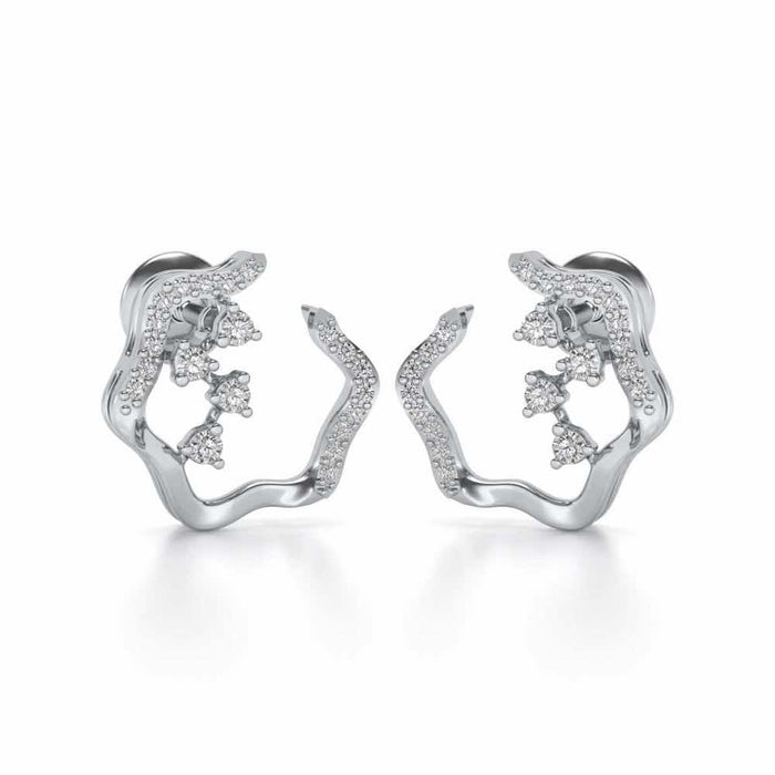 Excentrique Silver Studs - White Gold - Image 1