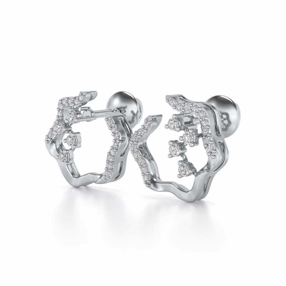 Excentrique Silver Studs - White Gold - Image 3