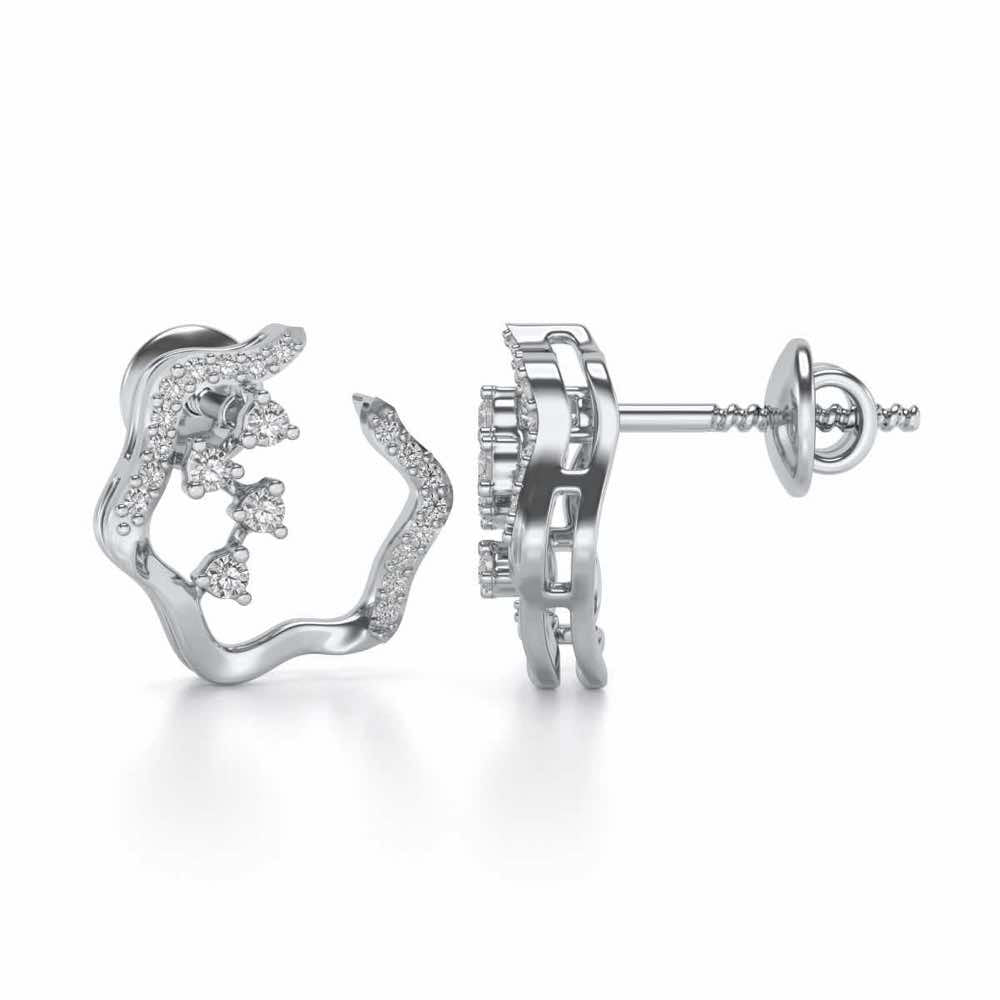 Excentrique Silver Studs - White Gold - Image 4