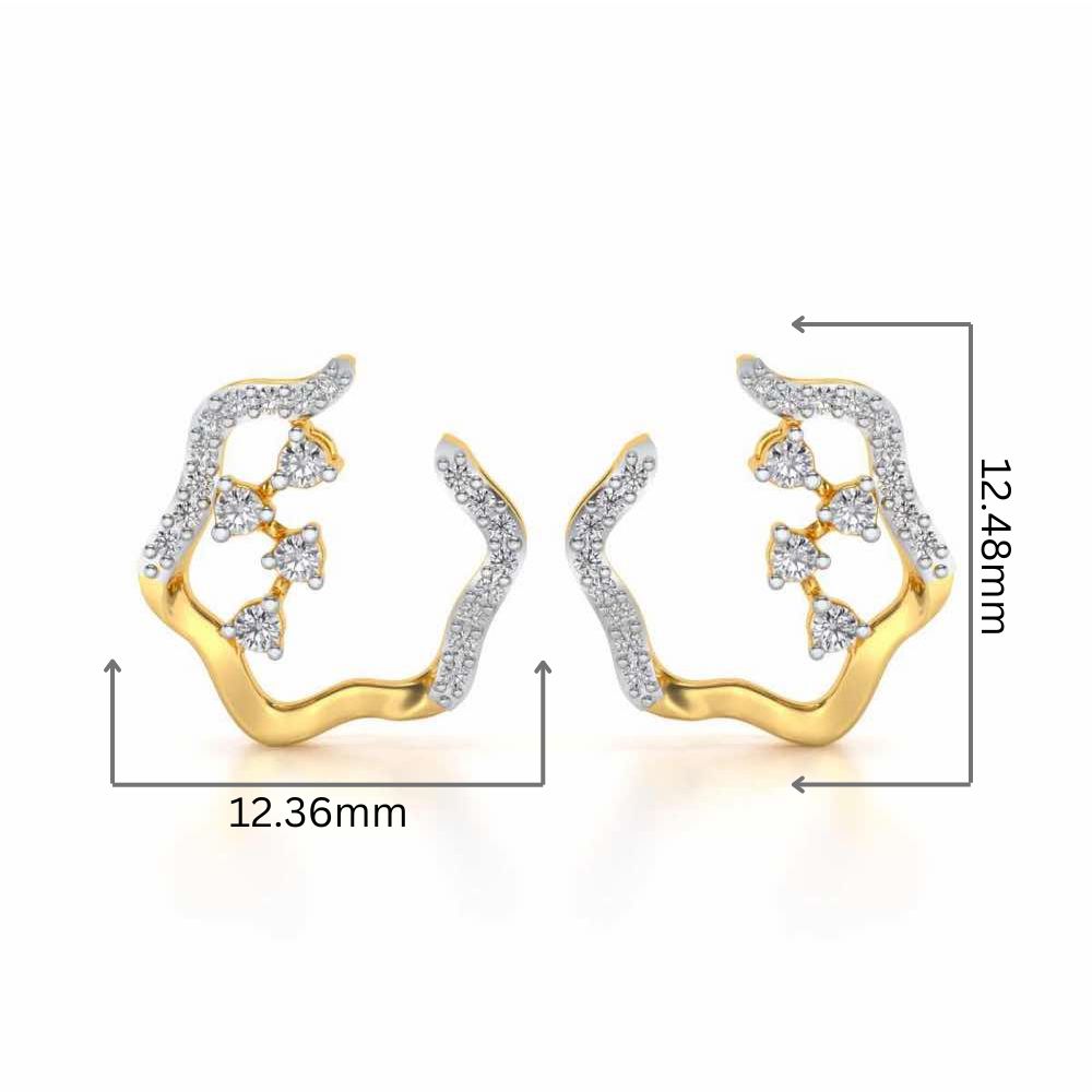 Excentrique Silver Studs - Yellow Gold - Image 2